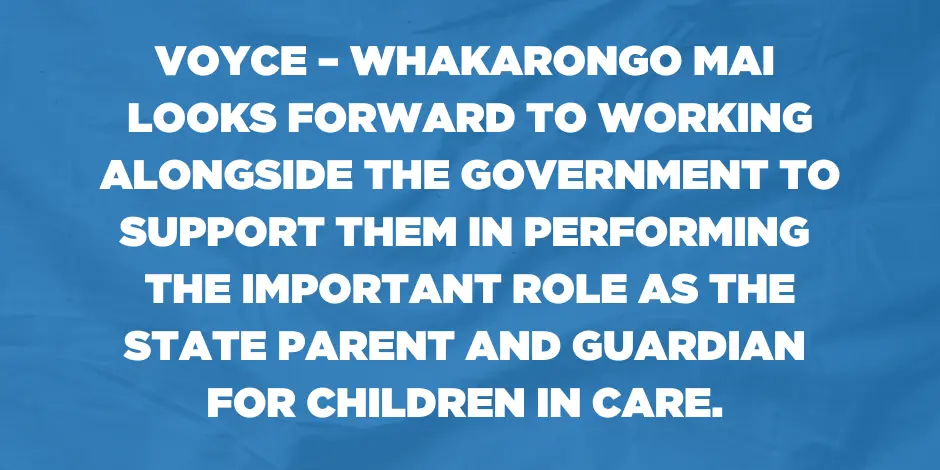 VOYCE welcomes the new Government